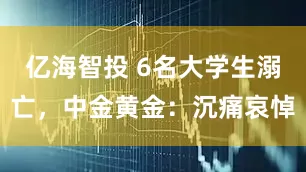 亿海智投 6名大学生溺亡，中金黄金：沉痛哀悼