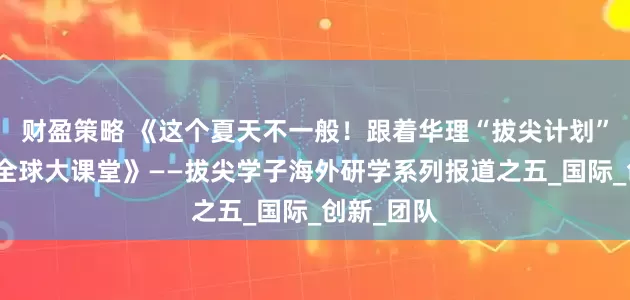 财盈策略 《这个夏天不一般！跟着华理“拔尖计划”学子走进全球大课堂》——拔尖学子海外研学系列报道之五_国际_创新_团队