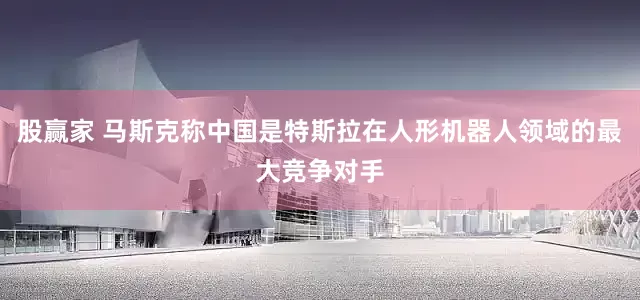 股赢家 马斯克称中国是特斯拉在人形机器人领域的最大竞争对手